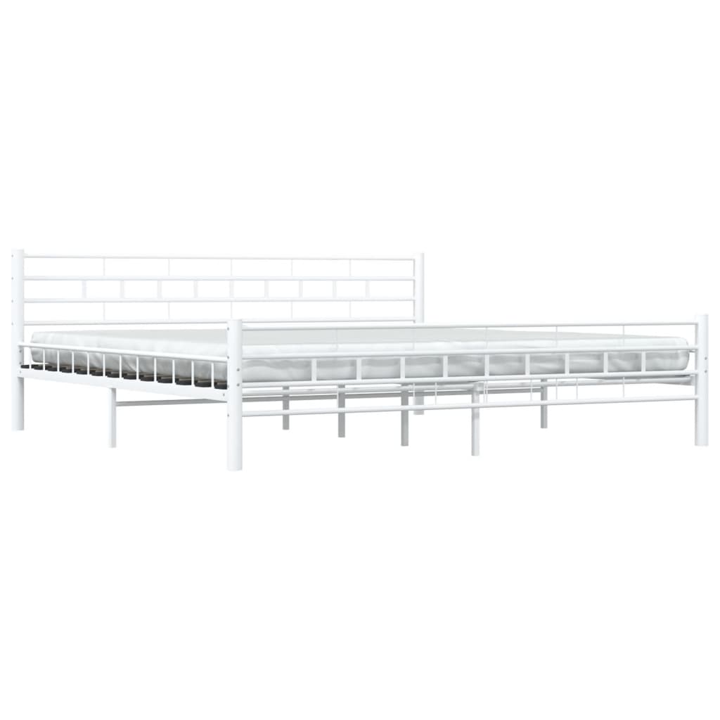 sengestel 200 x 200 cm metal hvid