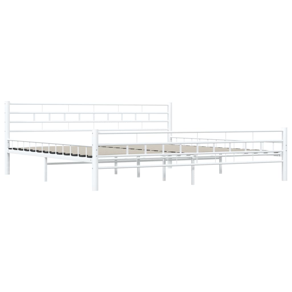 sengestel 200 x 200 cm metal hvid