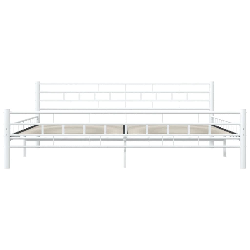 sengestel 200 x 200 cm metal hvid