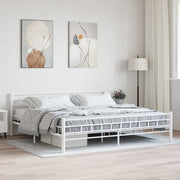 sengestel 200 x 200 cm metal hvid