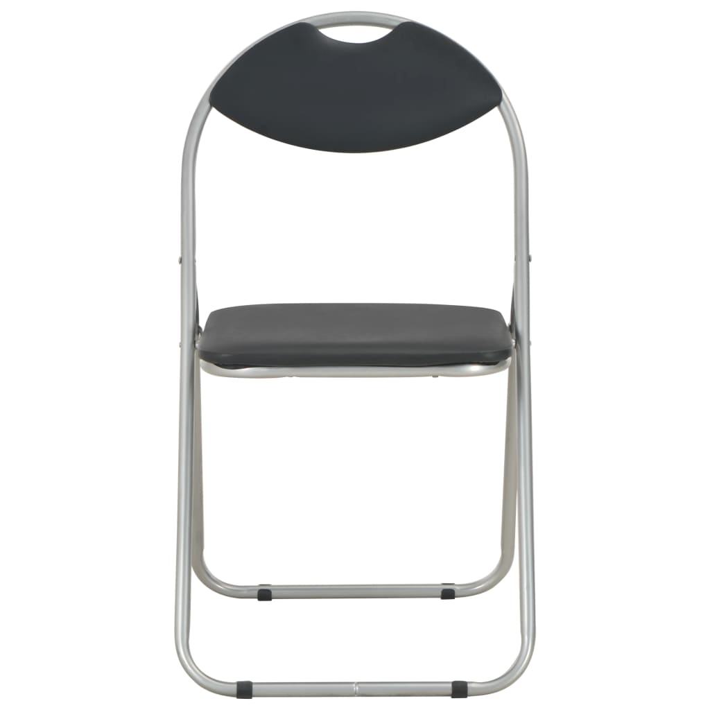 sammenklappelige spisebordsstole 4 stk. sort kunstlæder