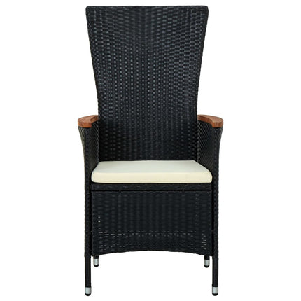 havestole 2 stk. med hynder polyrattan sort