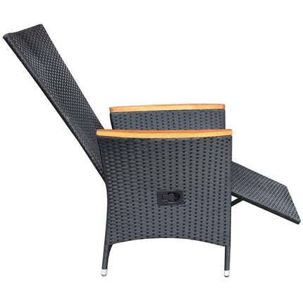 havelænestole 2 stk. med hynder polyrattan sort
