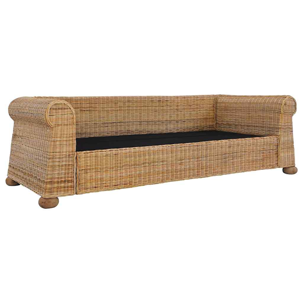 sofasæt i 2 dele med hynder naturlig rattan