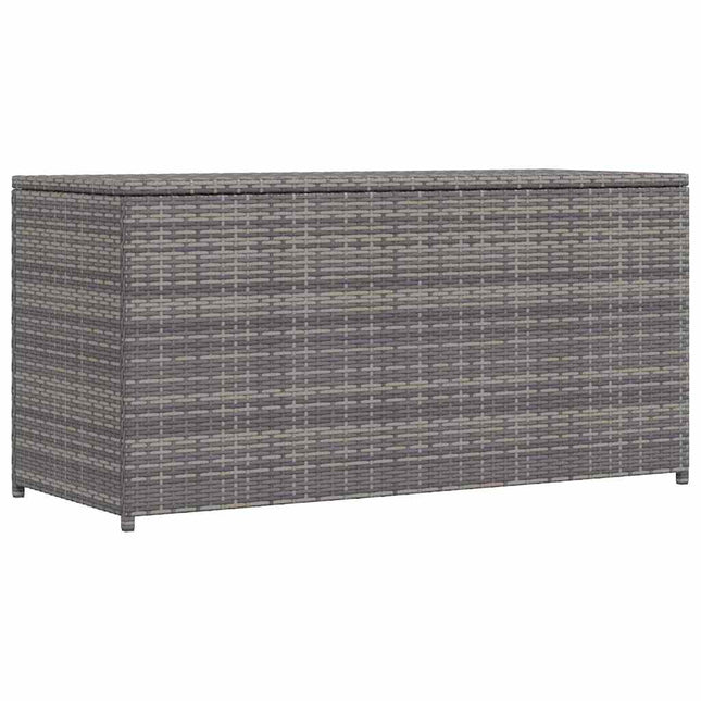 opbevaringskasse til haven 120x50x60 cm polyrattan grå