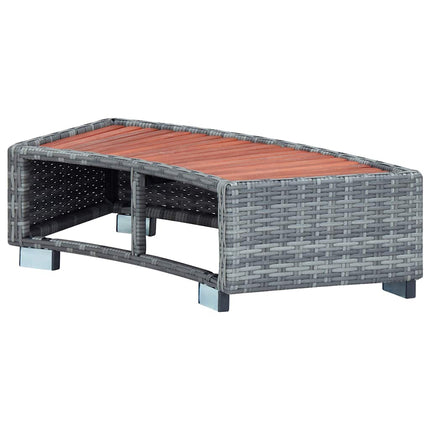 spatrin i polyrattan 92 x 45 x 25 cm grå
