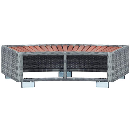 spatrin i polyrattan 92 x 45 x 25 cm grå