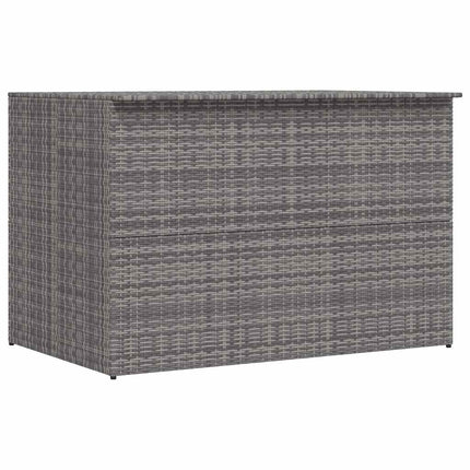 opbevaringskasse til haven 150x100x100 cm polyrattan grå