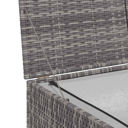 opbevaringskasse til haven 150x100x100 cm polyrattan grå