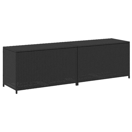 opbevaringskasse til haven 200x50x60 polyrattan sort