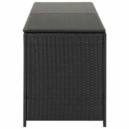 opbevaringskasse til haven 200x50x60 polyrattan sort
