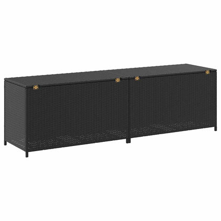 opbevaringskasse til haven 200x50x60 polyrattan sort