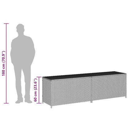 opbevaringskasse til haven 200x50x60 polyrattan sort