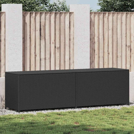 opbevaringskasse til haven 200x50x60 polyrattan sort