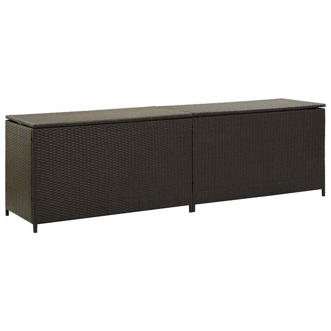 opbevaringskasse til haven 200x50x60 polyrattan brun