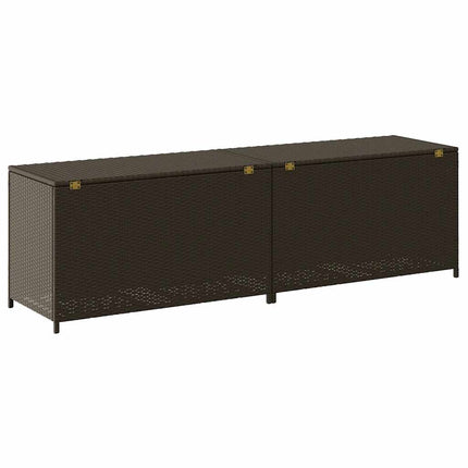 opbevaringskasse til haven 200x50x60 polyrattan brun