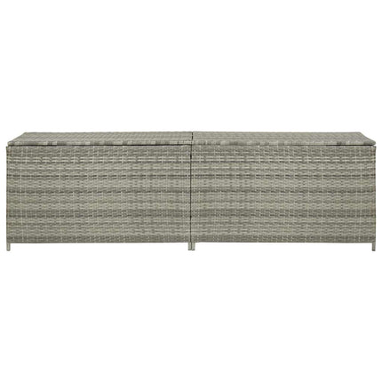 opbevaringskasse til haven 200x50x60 polyrattan grå