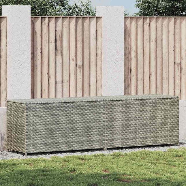 opbevaringskasse til haven 200x50x60 polyrattan grå
