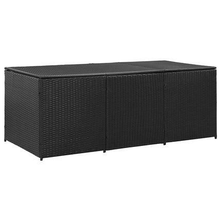 opbevaringskasse til haven 180x90x70 cm polyrattan sort