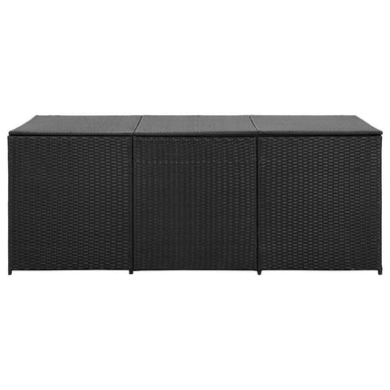 opbevaringskasse til haven 180x90x70 cm polyrattan sort