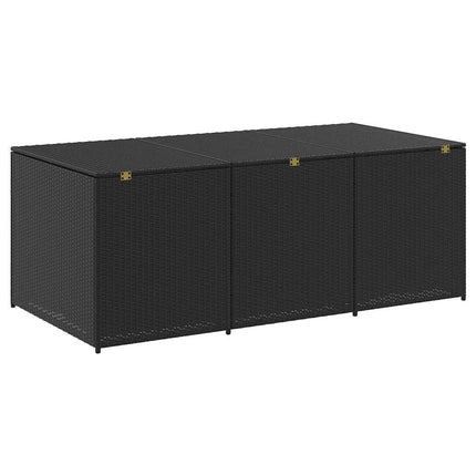 opbevaringskasse til haven 180x90x70 cm polyrattan sort