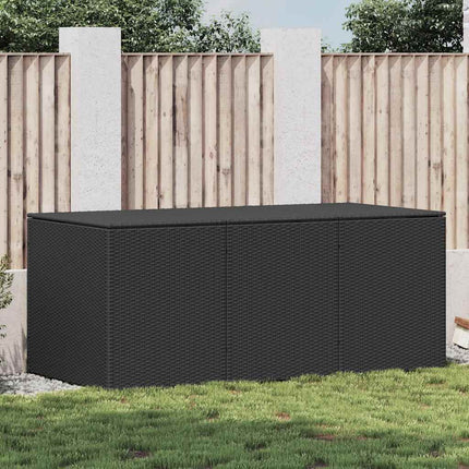 opbevaringskasse til haven 180x90x70 cm polyrattan sort