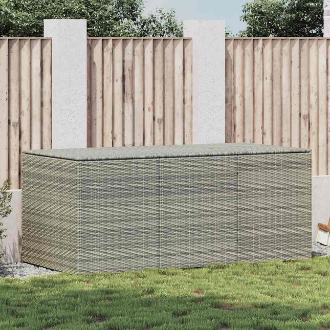 opbevaringskasse til haven 180x90x70 cm polyrattan grå