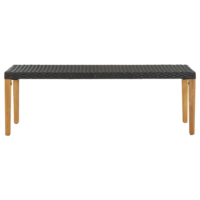 havebænk 80 cm polyrattan sort