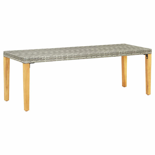 havebænk 80 cm polyrattan grå