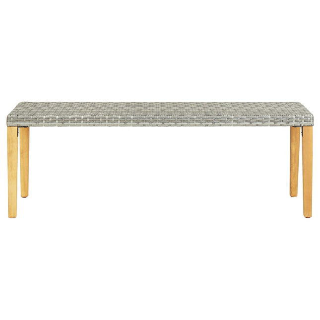 havebænk 80 cm polyrattan grå