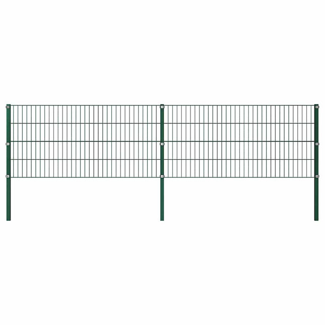 hegnspanel med stolper jern 349x80 cm grøn