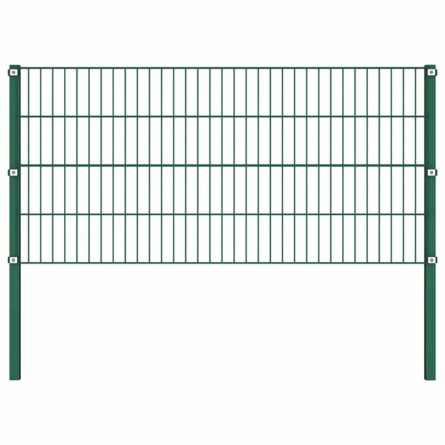 hegnspanel med stolper jern 1212x80 cm grøn