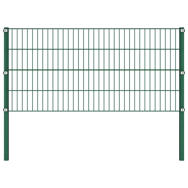 hegnspanel med stolper jern 1385x80 cm grøn