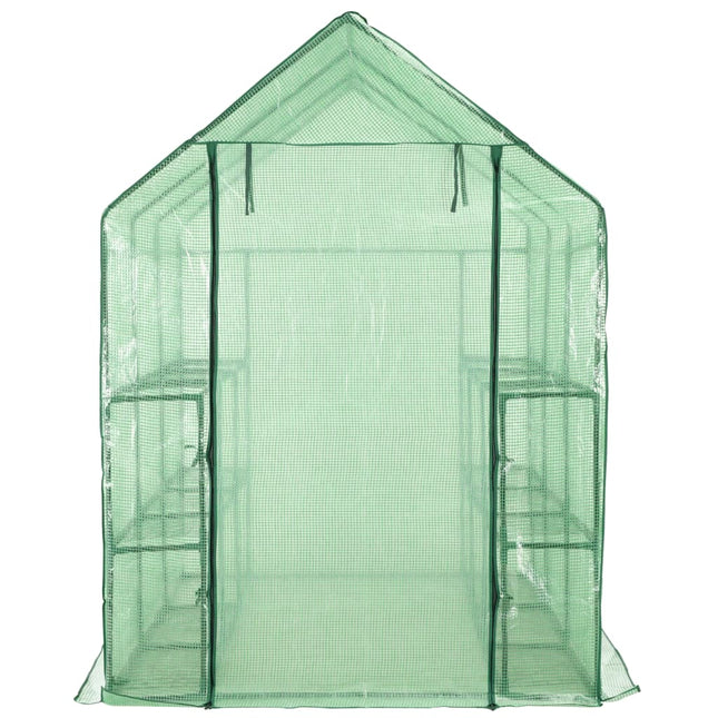 drivhus med 12 hylder 143 x 214 x 196 cm stål