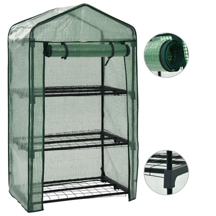 minidrivhus i 3 niveauer 69 x 49 x 125 cm
