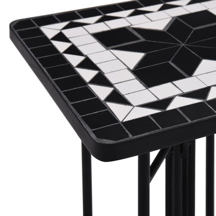 mosaikbord keramik sort og hvid