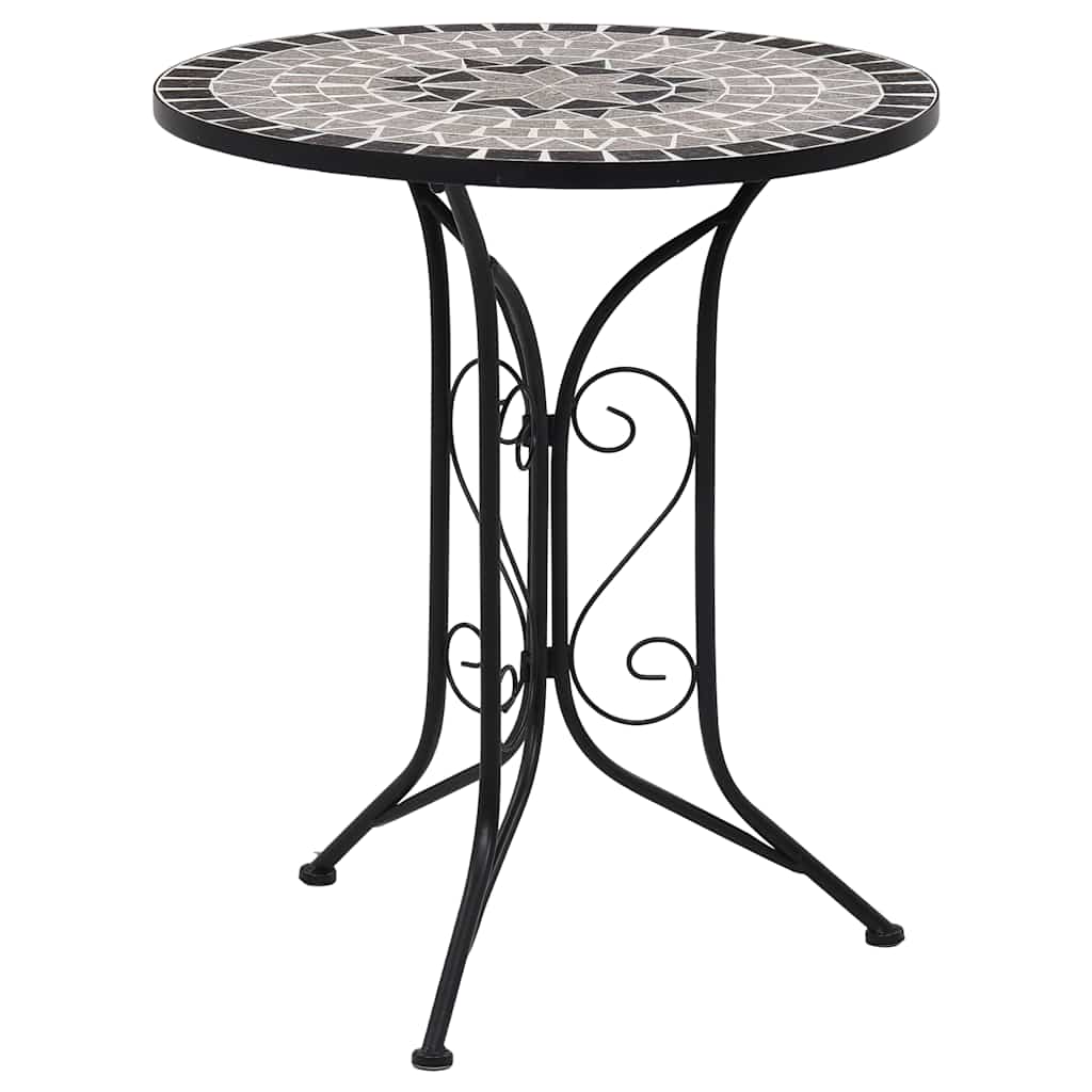 Bistrobord med mosaikdesign 60 cm - keramisk, grå/sort