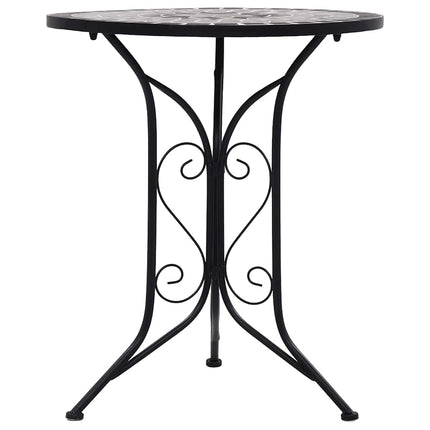 bistrobord med mosaikdesign 60 cm keramisk grå