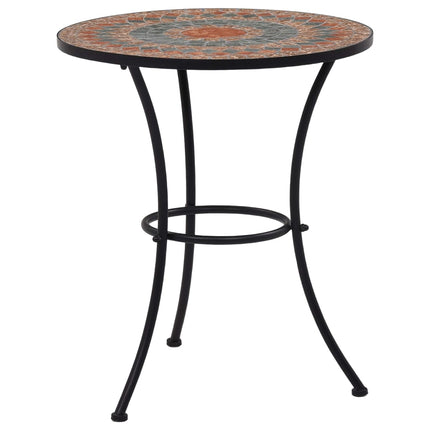 bistrobord med mosaikdesign keramisk 60 cm orange/grå