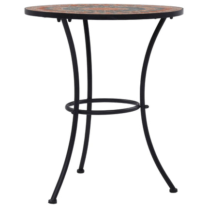 bistrobord med mosaikdesign keramisk 60 cm orange/grå