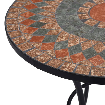 bistrobord med mosaikdesign keramisk 60 cm orange/grå