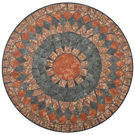 bistrobord med mosaikdesign keramisk 60 cm orange/grå