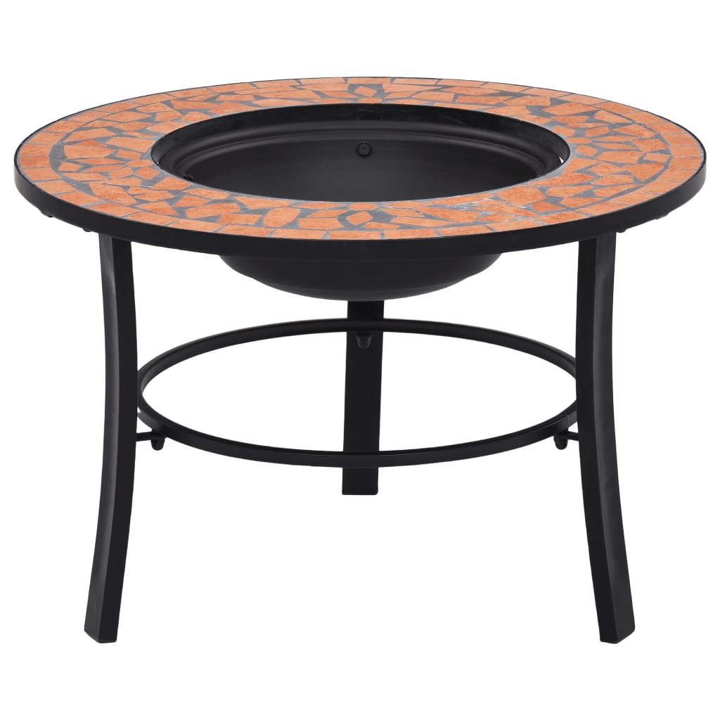 bålfad mosaik 68 cm keramik terracottafarvet billede