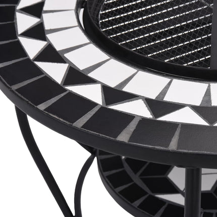 bålfad mosaik 68 cm keramik sort og hvid