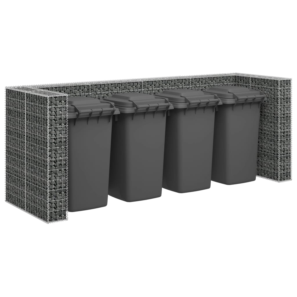 Gabionvæg Til Affaldsspand 320x100x120 Cm Galvaniseret Stål - Vidaxl
