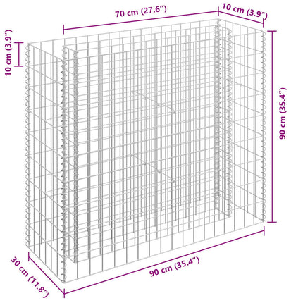 gabion-højbed 90x30x90 cm galvaniseret stål
