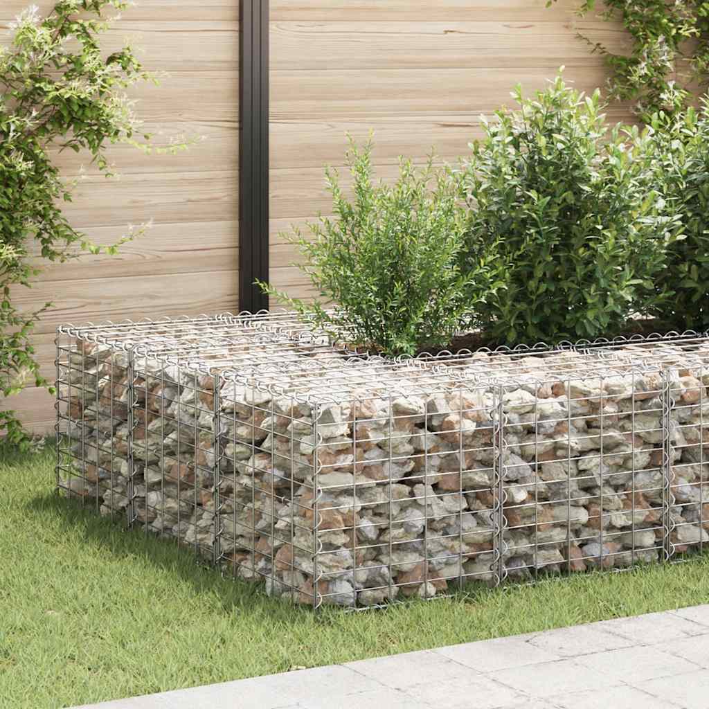 gabion-højbed 50x50x50 cm kubeformet stål
