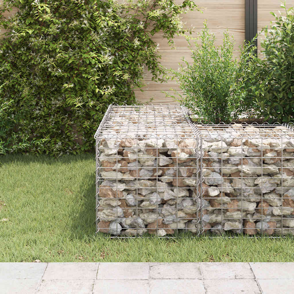 gabion-højbed 50x50x50 cm kubeformet stål