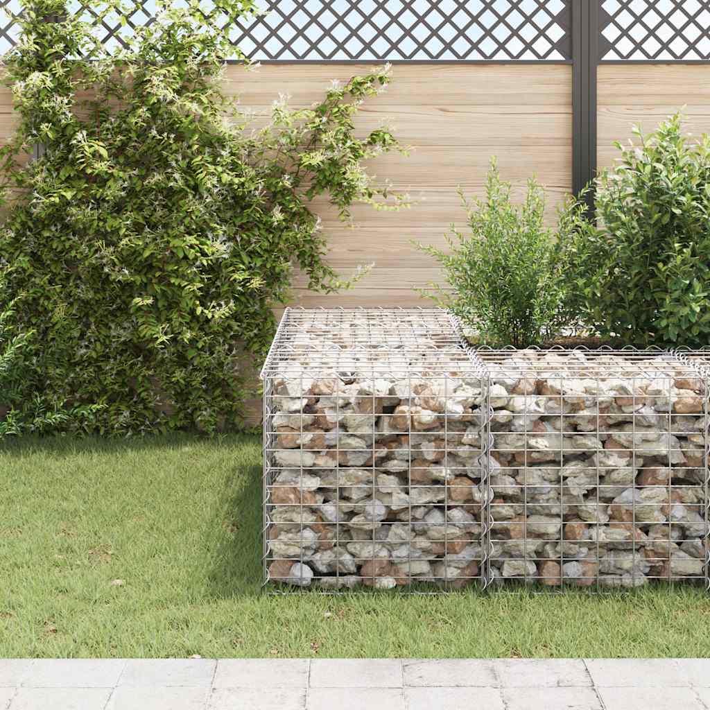 gabion-højbed 60x60x60 cm kubeformet stål