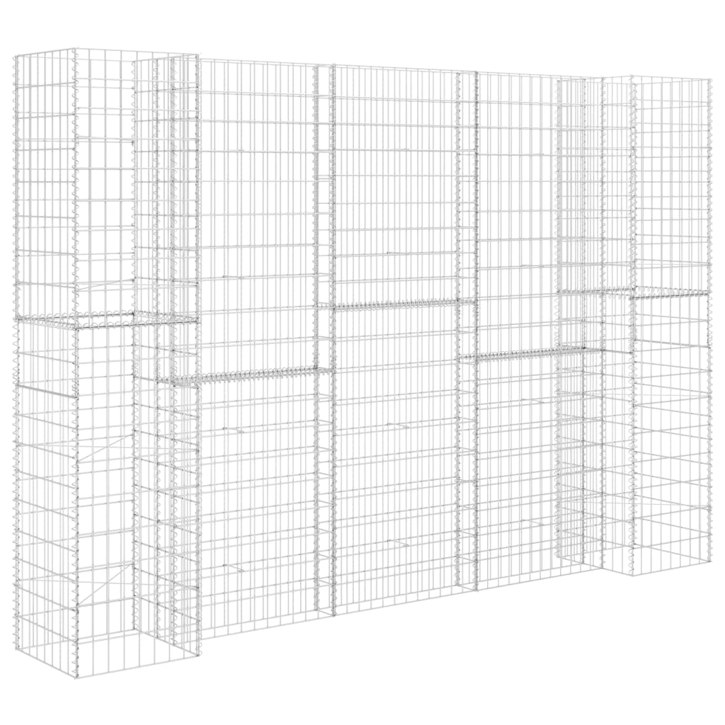 H-formet gabion-plantekasse 260x40x180 cm stål